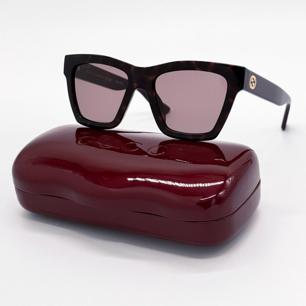 NEW GUCCI SUNGLASSES HAVANA PURPLE WOMEN EYEWEAR GUCCI GG1714S 007